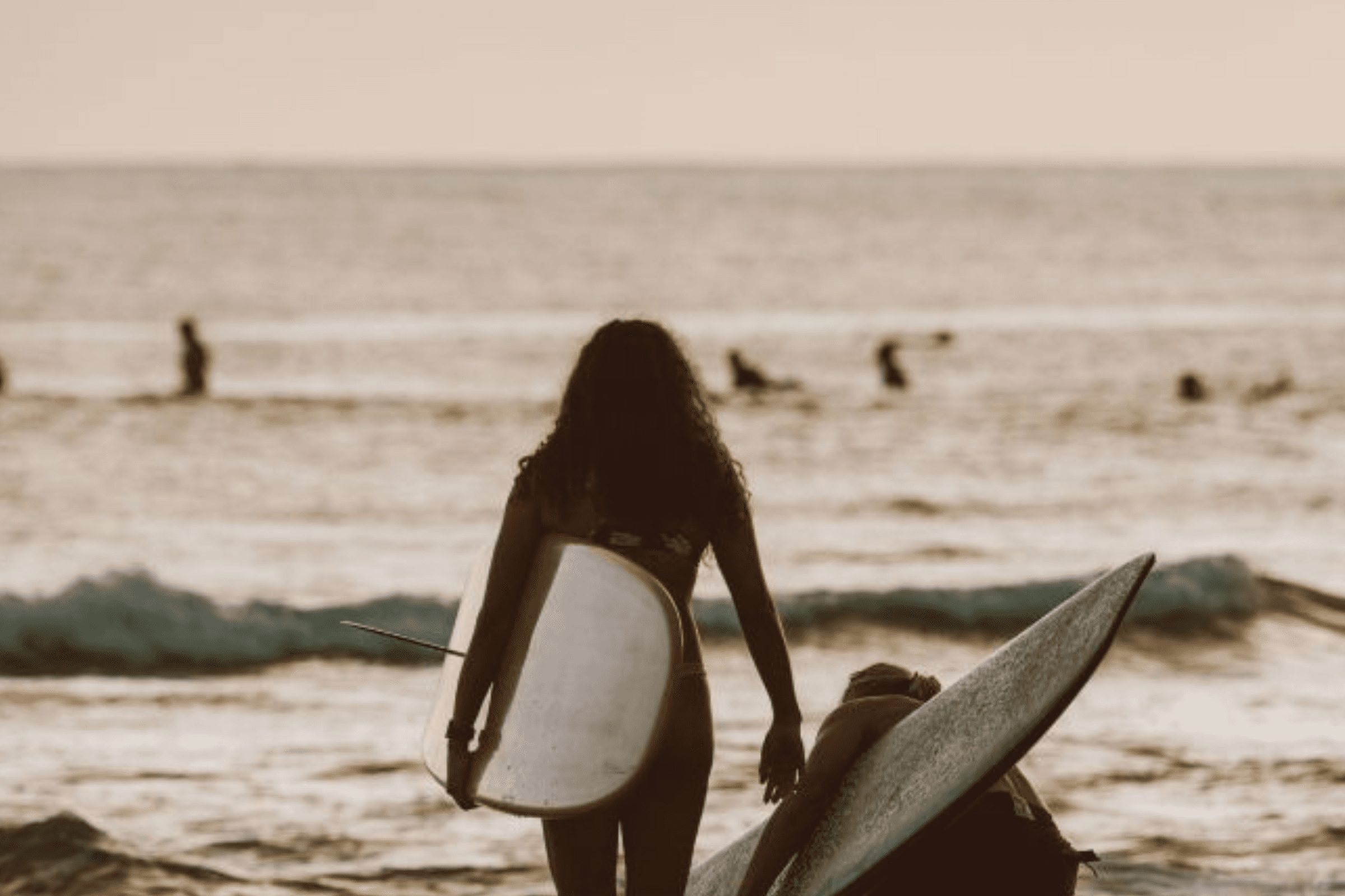 Surfers in the sunset